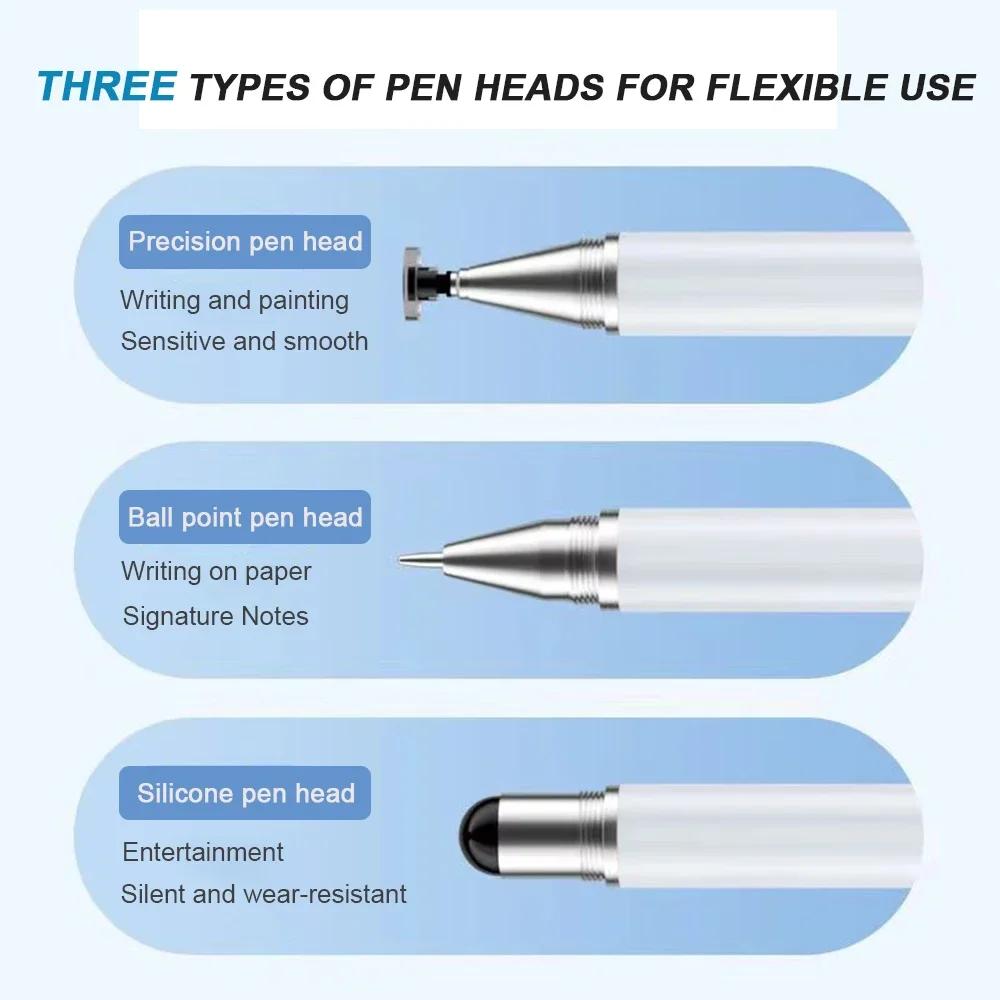 Multi Device 3 in 1 Stylus Pen For iPad Xiaomi Tablet Smart Phone Apple Pencil iOS Android Touch Pen Drawing Capacitive Pencil
