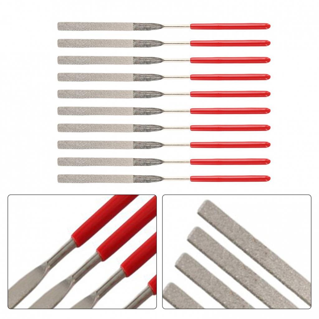 Essential Tool for Models and Jewels 10Pcs Flat Diamond Needle Files Set