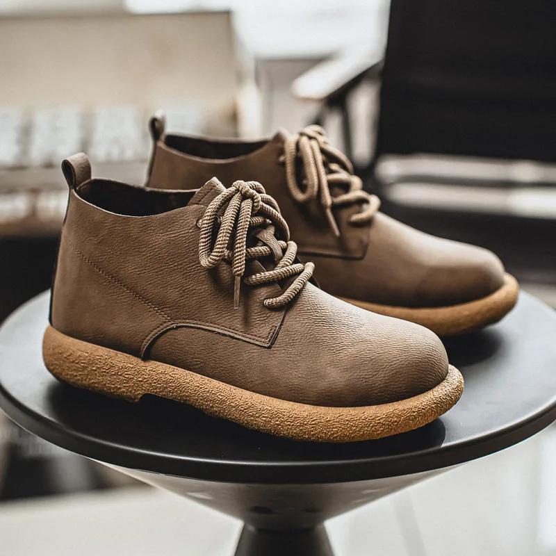 Autumn Men'S Shoes, Niche, High-End, Retro Style, Casual, Soft Soled, Men'S Leather Shoes  New