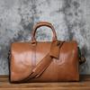 Retro Leather Men's Travel Bag Crazy-horse Leather Large-capacity Luggage Bag Top Layer Cowhide  Men Portable Diagonal Bag NZPJ