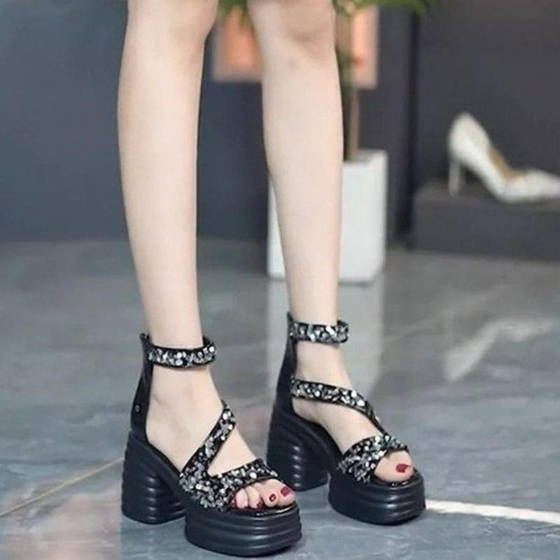 Sandals and Women's Shoes - New Style, Versatile, Thick-soled, High-heeled Shoes