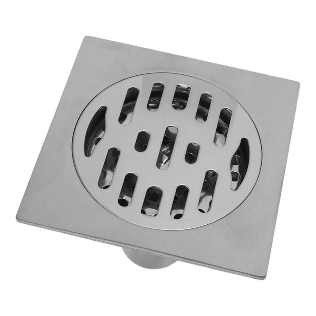Square Shower Drain Kit 4.3in Stainless Steel Anti Clogging Odor Free Floor Drain for 50mm 75mm