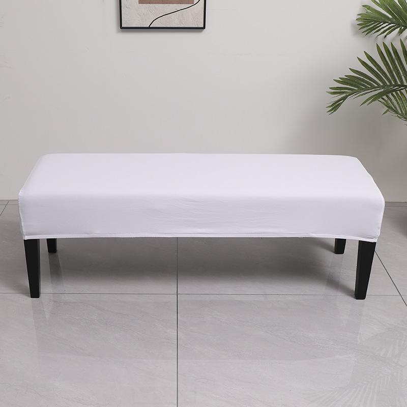 

Stretch Milk Silk Solid Color Bench Cover Removable Washable Stain-Resistant Shoe Changing Bench Slipcover Home Hotel Decor