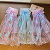 Children'S Veil Super Fairy Ice And Snow Princess Bow Piao Yarn Hair Card Little Girl Birthday Photo Hairpin Girls Hair Accessories