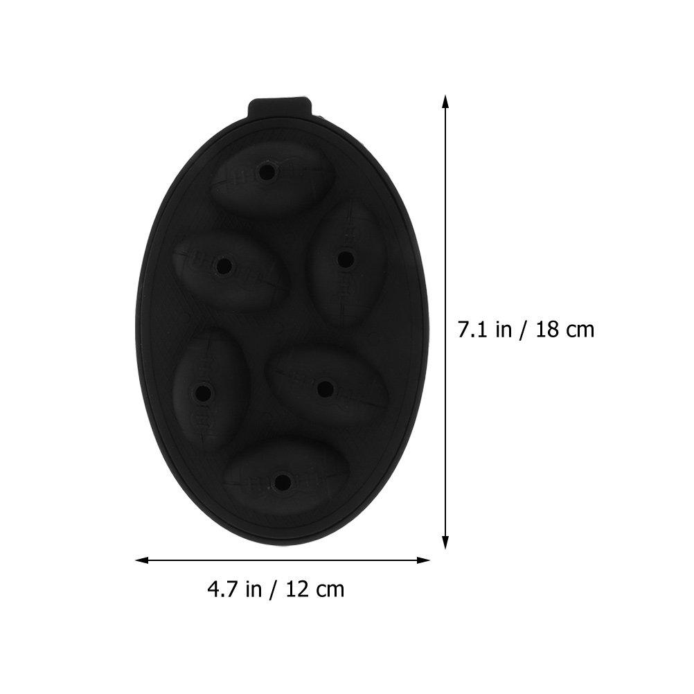 

2Pcs Rugby Ice Cube Mold Silicone Household Ice Tray Non Stick Easy Release for Chilling Drinks Desserts Chocolate Making Summer чёрный