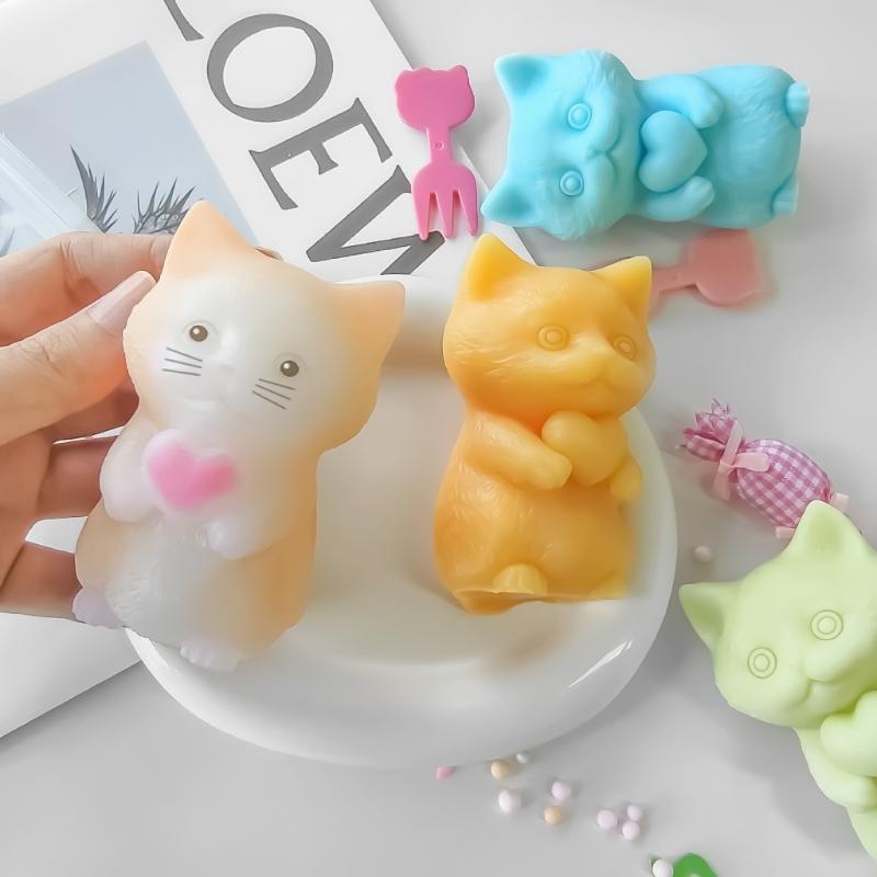 Silicone Mold Cats Shaped  Rebound Decompression Toy Molds Practical Ornaments Making Mould Jewelry Tool for Craftsmen