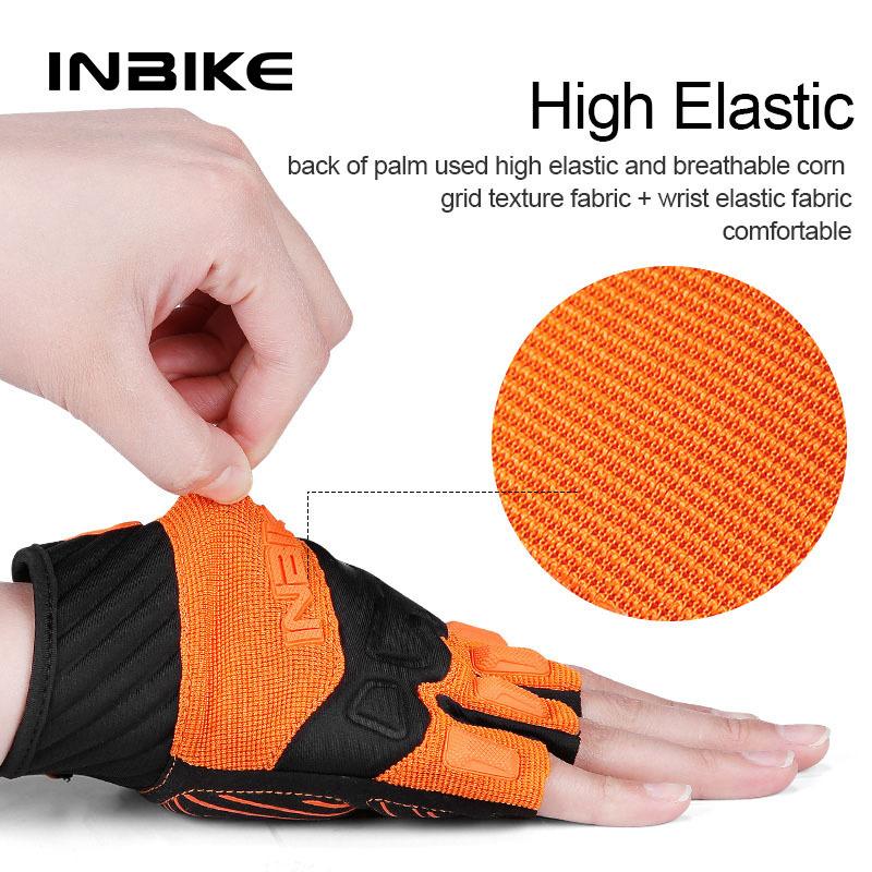 INBIKE Halbfinger Fahrradhandschuhe Sommer Antibakteriell Schweißabsorbierend Mountainbike Atmungsaktiv Stoßdämpfend Fahrradzubehör