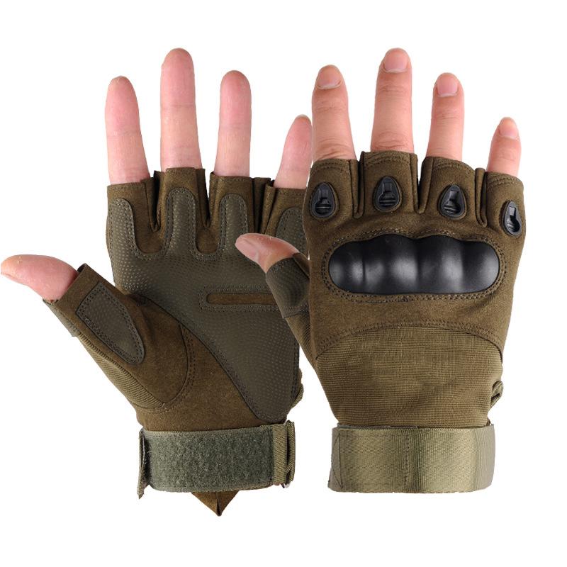 Outdoor Activity Fingerless Gloves Hard Knuckle Paintball Airsoft Hunting Combat Riding Hiking Half Finger Gloves
