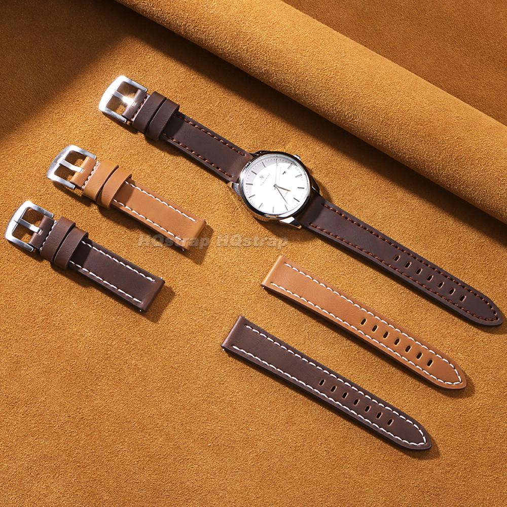18mm 20mm 22mm 24mm Retro Leather Strap for Huawei Watch GT5/4/3 Calfskin Watch Band for Seiko Quick Release Watches Accessories