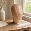Testa di Manichino con Base Stand Finitura Legno Leggera per Rivenditori