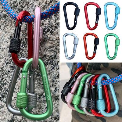 Multi Colors Outdoor Sports Buckle with Lock Climbing Button New D-shape Carabiner  Outdoor Tool
