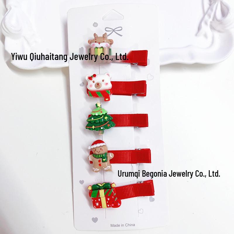 Christmas Hair Clip & Headband Set: Antlers, Snowman, Santa Claus Party Accessories