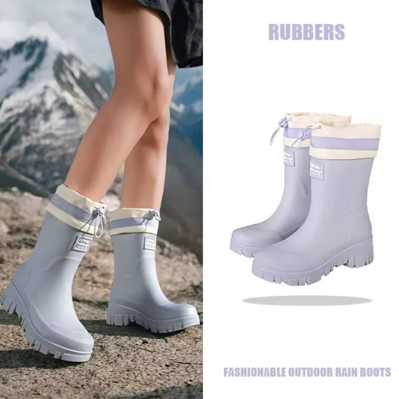 Family-sized Waterproof Non-slip Rain Boots for Outdoor Activities, Matching Designs