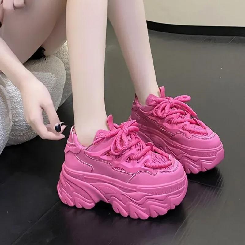 Scarpe da Donna Nuove Sneakers con Zeppa Alta Donna Suola Spessa Scarpe Sportive da Donna Sneakers Chunky Zapatillas Mujer