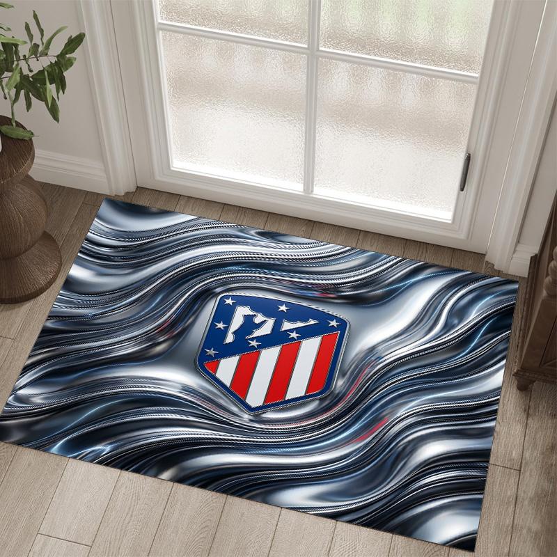 Atletico Madrid Design Crystal Velvet Carpet Cozy Non?Slip Printed Rug For Bedroom Living Room Entrance