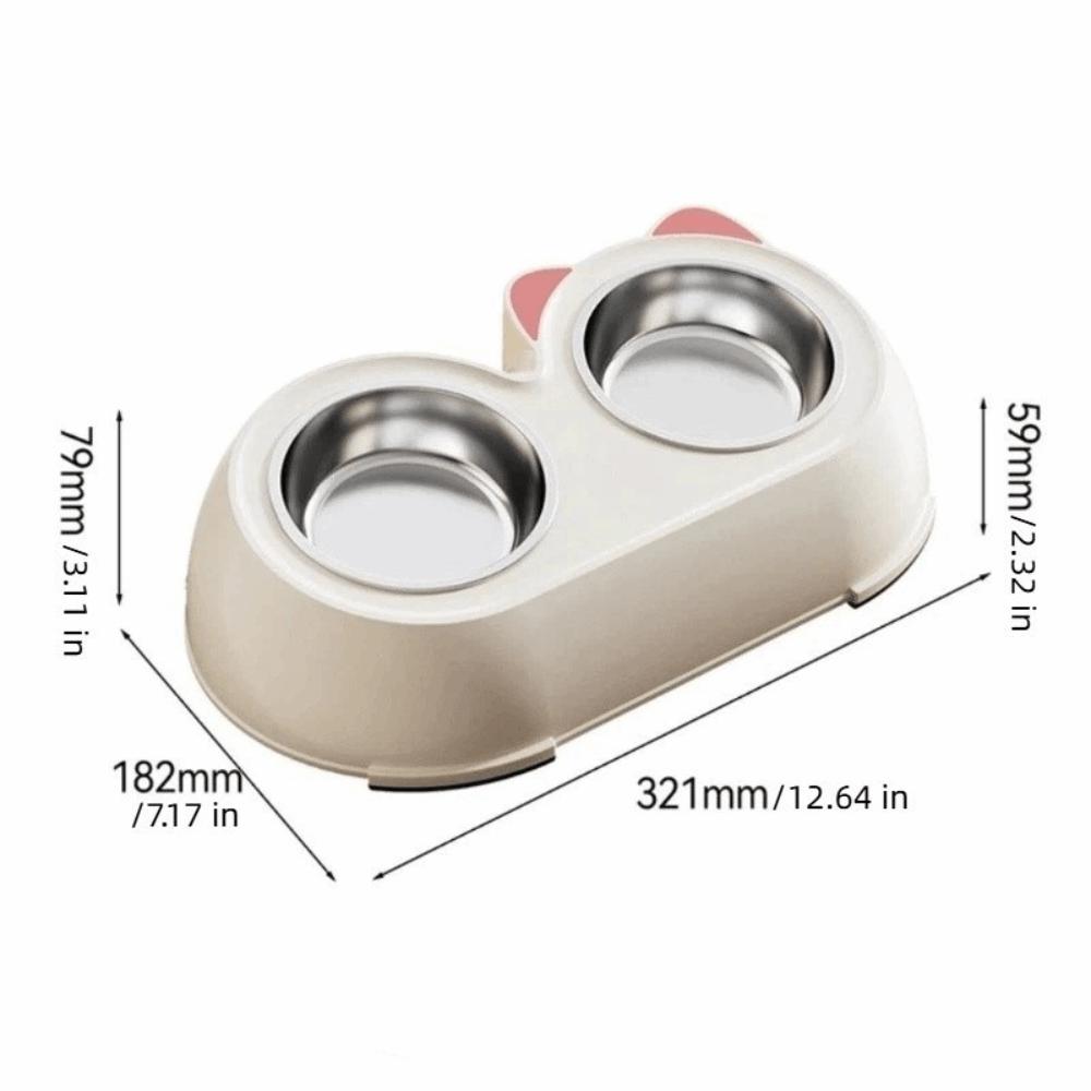 Non-Skid Base Pet Double Bowls Plastic Pet Water Feeder Cat Food Water Bowls  For Cats Dogs
