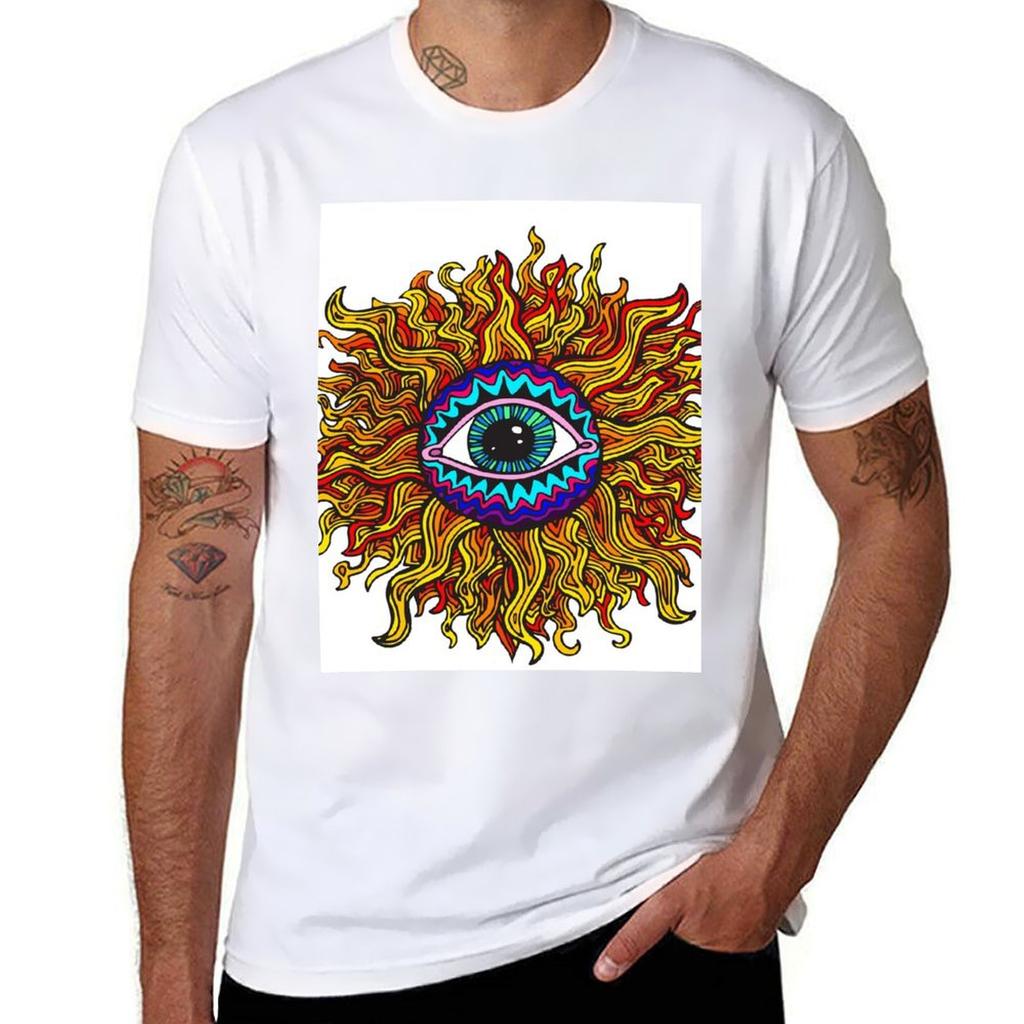 Psychedelic Sunflower Just The Flower Tshirt Large Size Basic Casual Tshirt