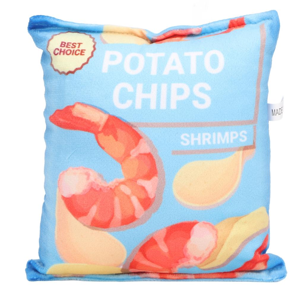 Potato Chips Plush Dog Toy Built in Rattling Paper Bite Resistant Squeaky Snack Bag Dog Toy for