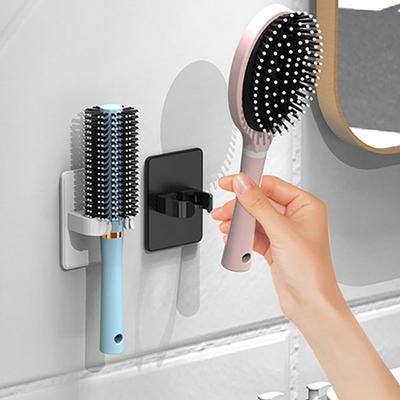 1 STÜCKE Wandmontierter Kammhalter Badezimmer Wand-Organizer Aufbewahrungshalter Haushalts-Haarbürsten-Aufbewahrungshalterung Haartrockner-Rack
