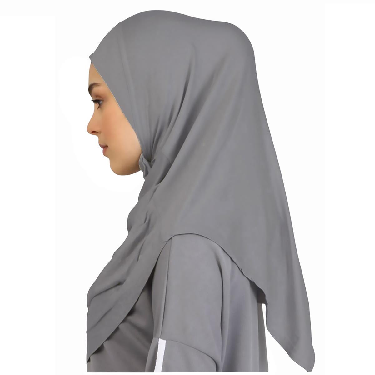 Muslimische Innen-Hijabs Einfarbige Damen-Hijab-Schals Weicher Baumwoll-Hanf-Hijab-Turban Nackenabdeckung Sofortige Basis-Mütze Unterkappen Kopftuch gray