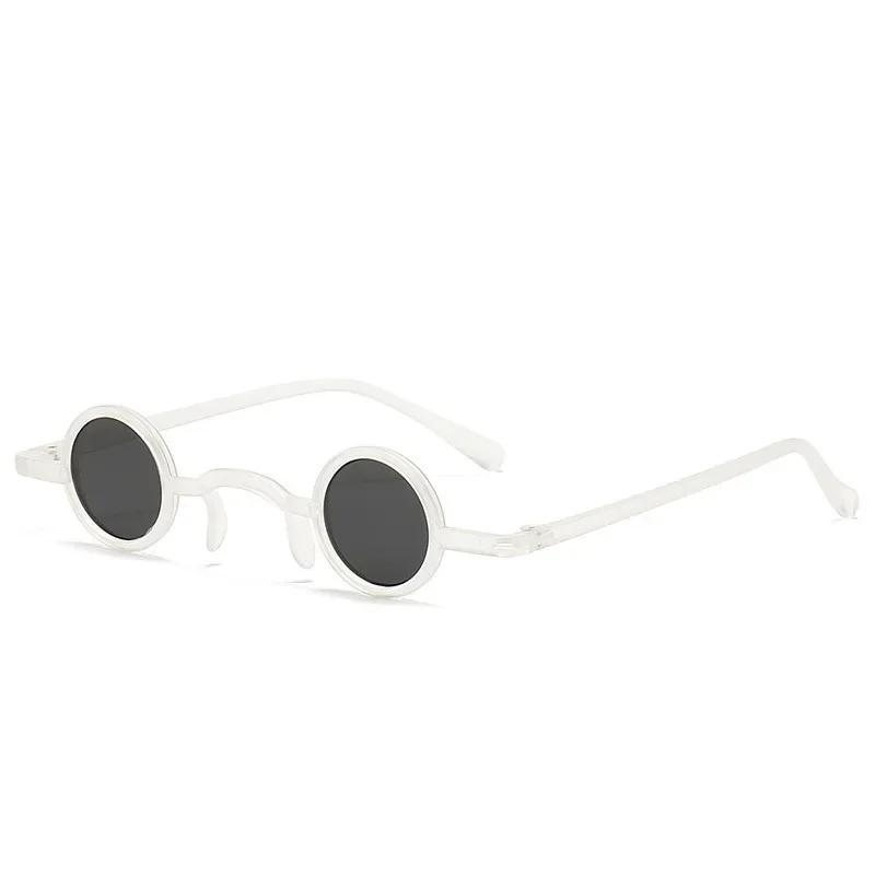 Vintage Rock Punk Man Sunglasses Classic Small Round Sunglasses Women Wide Bridge Metal Frame Black Lens Eyewear Driving 2023