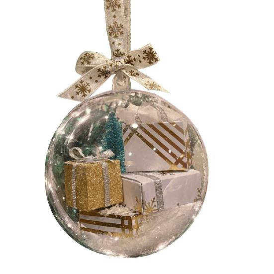 Zabawne Mini Pakiety Ozdoba Boże Narodzenie Przezroczysta Kula Wisząca Choinka Ekspresowa
