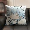Chongyun Cute Genshin Impact Cushion Cover Natural Linen Organic Fabric Double-Sided Printing Sofa Home Decor Gift Pillow Case