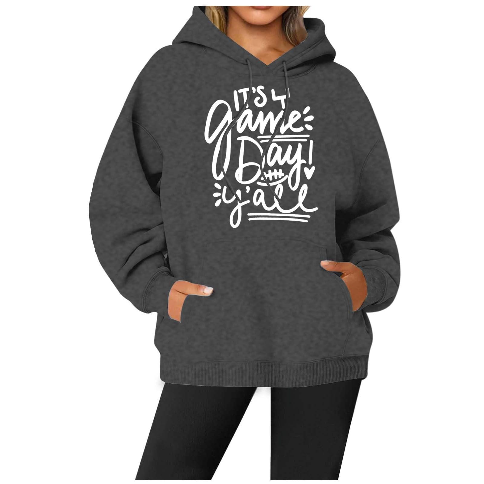 

Толстовки для девочек-подростков с длинным рукавом и принтом букв, повседневные графические толстовки с капюшоном, пуловер с завязками, симпатичная толстовка большого размера XXL