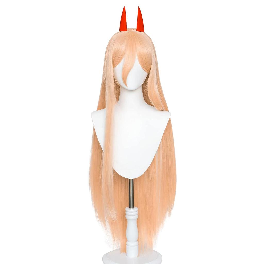 Angel Devil for Chainsaw Man Bangs Long Orange Brown Cosplay Wigs Halloween Costume Party AdultHair Wig