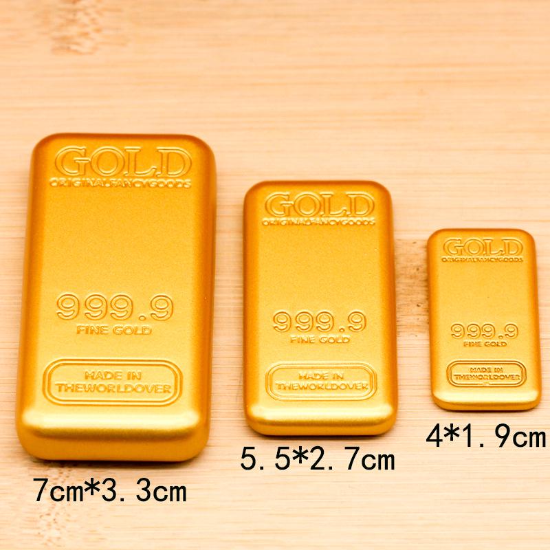 Nový styl Imitace zlaté cihly Těžítko - Zaoblený roh Pevná zlatá cihla Ozdoba Rekvizita pro domácí dekoraci