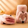 Cartoon Fox Gloves Plush Mittens NEW Flip Fingerless Gloves