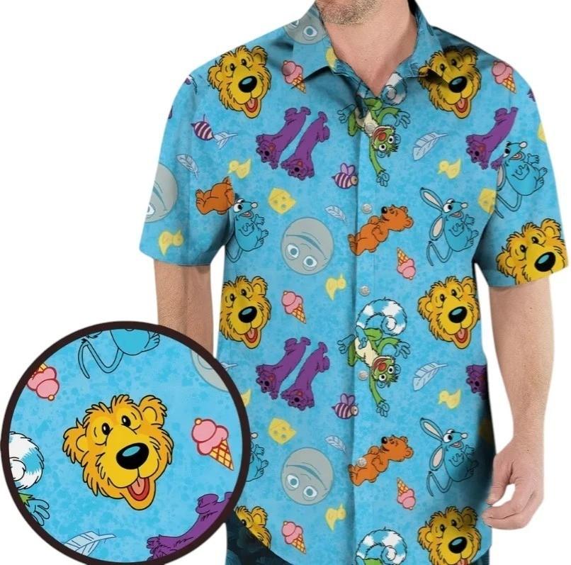 Bear in the Big Blue House Hawaiian Shirt, Unisex Adults,  Unisex T-Shirt XXXXL