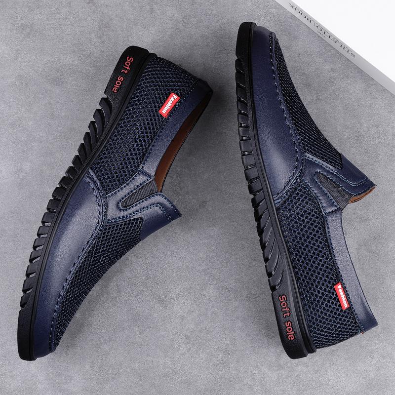 Casual Men Shoes Breathable Hollow Out Men Loafers Shoes Genuine Leather Summer Loafers Man Soft Moccasins Luxury Brand Sandals