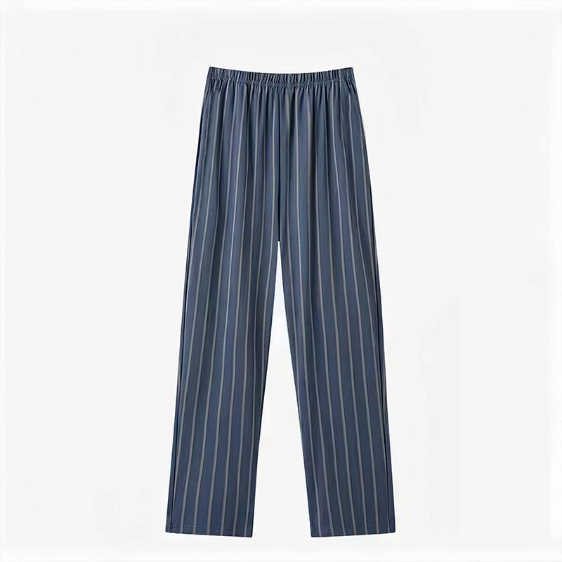 Pantaloni Pigiama a Quadri in Puro Cotone da Uomo - Larghi, Taglie Forti, Leggeri per Primavera, Estate e Autunno.