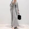 Robe Chemise Rayée à Manches Longues Grande Taille Robe au-Dessus du Genou