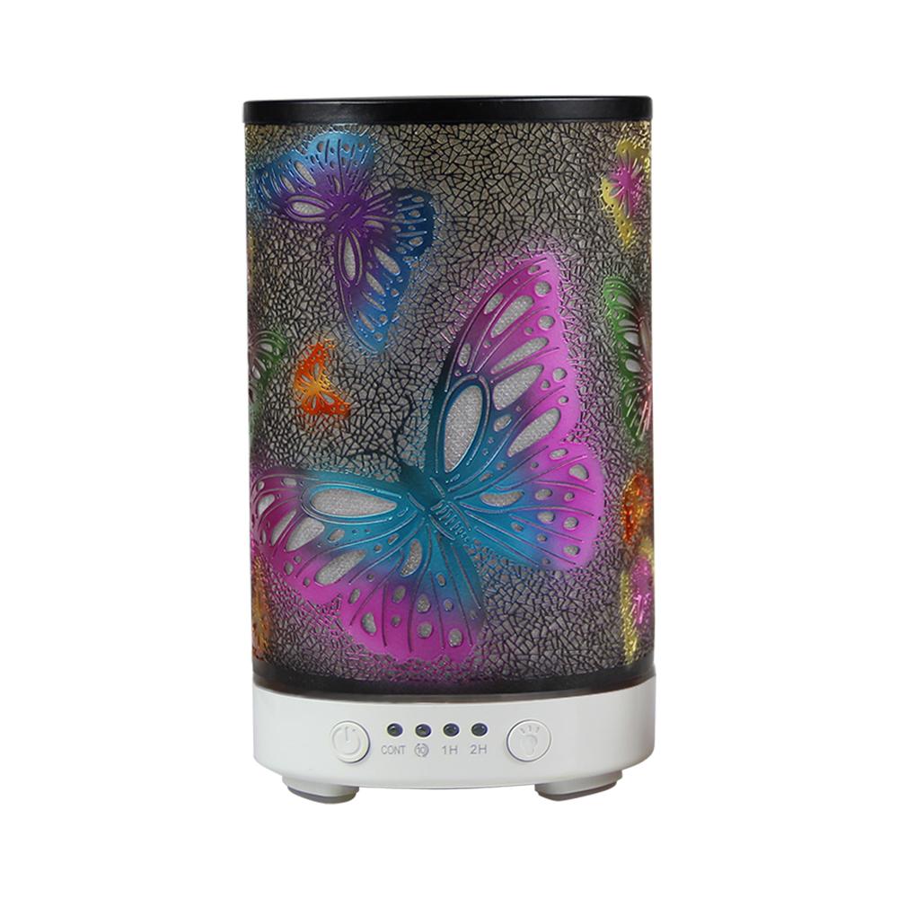 100ml Scent Diffuser Timing Function Colorful Butterfly Electronic Ultrasonic Air Humidifier Mist Maker with LED Night Lights