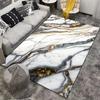 Marble Design Carpet with White, Black, and Gold Streaks for Bedroom Suitable for use as an anti-slip for living room bedroom sofas