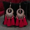 Bohemian Red Earrings Celebrate Retro Tassel Earrings Colorful Dripping Oil Style Earrings