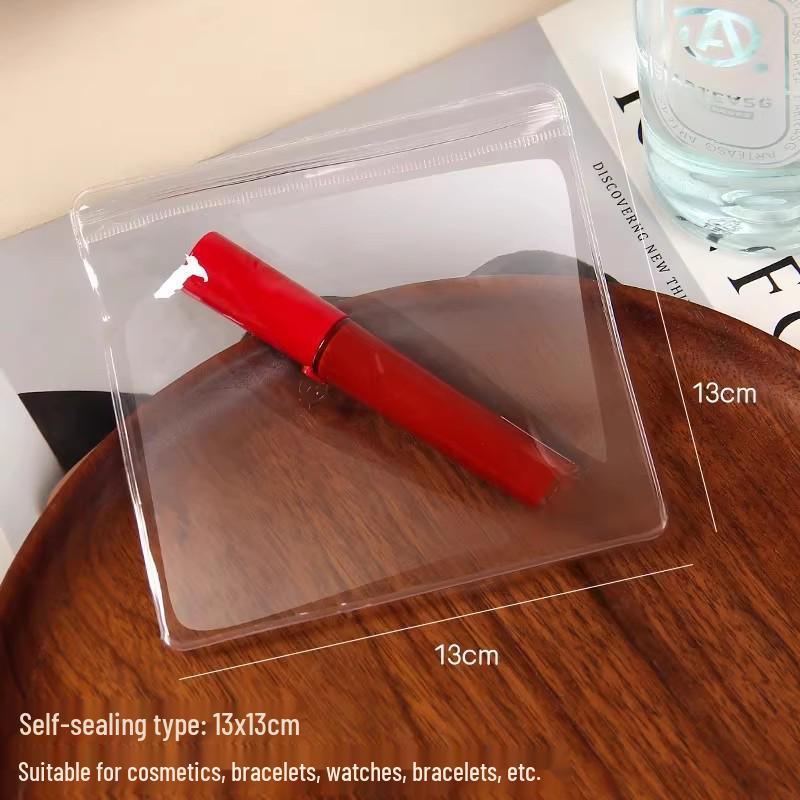 Self-Sealing Transparent PVC Jewelry Storage Bag for Earrings and Bracelets