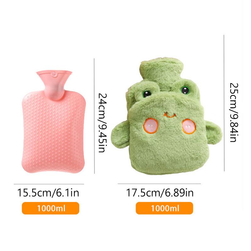 New Cartoon Animal Warm Bag Pvc Thick Hot Water Bag Cute Capybara Plush Cover Warm Water Warm Hand Treasure Girls Gift Winter