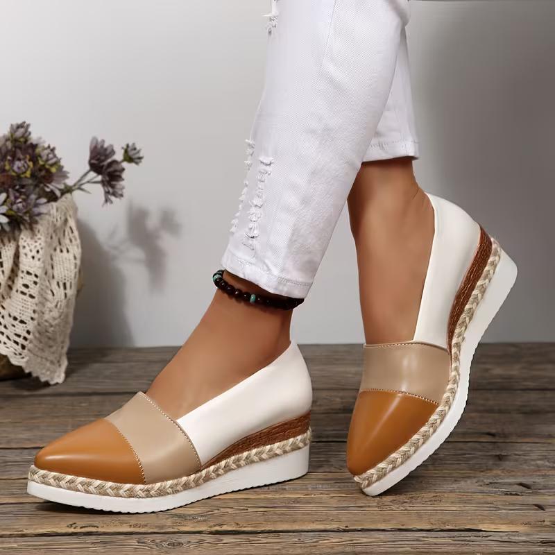 Buty Jedne Jesień Nowe Szpiczasty Nosek Płytkie Usta Słomiana Platforma Antypoślizgowe Wsuwane Koturn