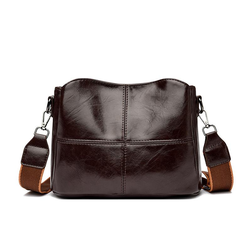 

Soft Faced Fashionable Bucket Bag, Middle-aged Mother s New Korean Version, Simple and Atmospheric, Single Shoulder Crossbody Bag, Casual коричневий