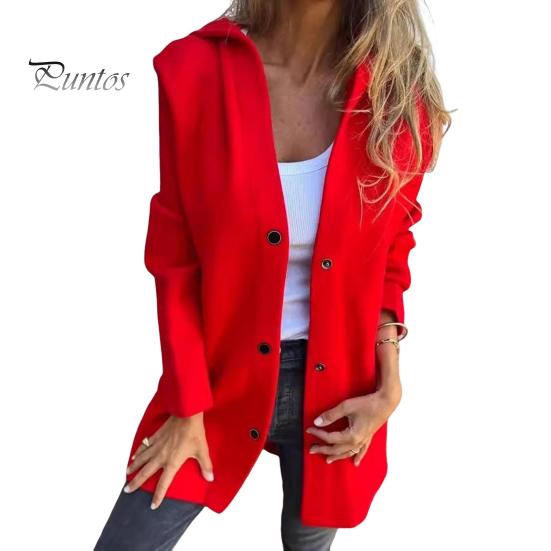 

Осень-зима Женское пальто с капюшоном на пуговицах Однотонное толстое карманное свободное пальто средней длины для активного отдыха на природе Путешествия Шопинг Свидания Пальто XXXL красный