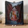 Sunderland Wappen Flanelldecke, Weiches Polyester, Modernes Design, Ganzjahresnutzung für Camping, Reisen, Geschenke für Feiertage oder Geburtstage