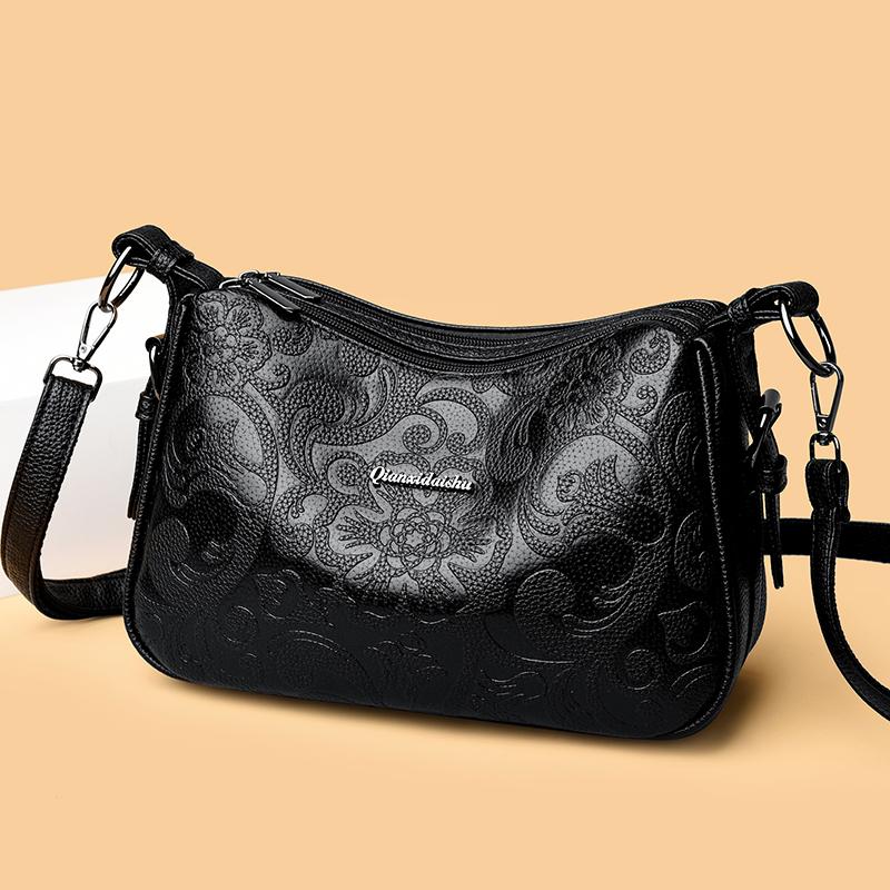 Elegante Borsa a Spalla in Ecopelle con Motivo Floreale per Donna Borsa a Tracolla Ispirata al Vintage