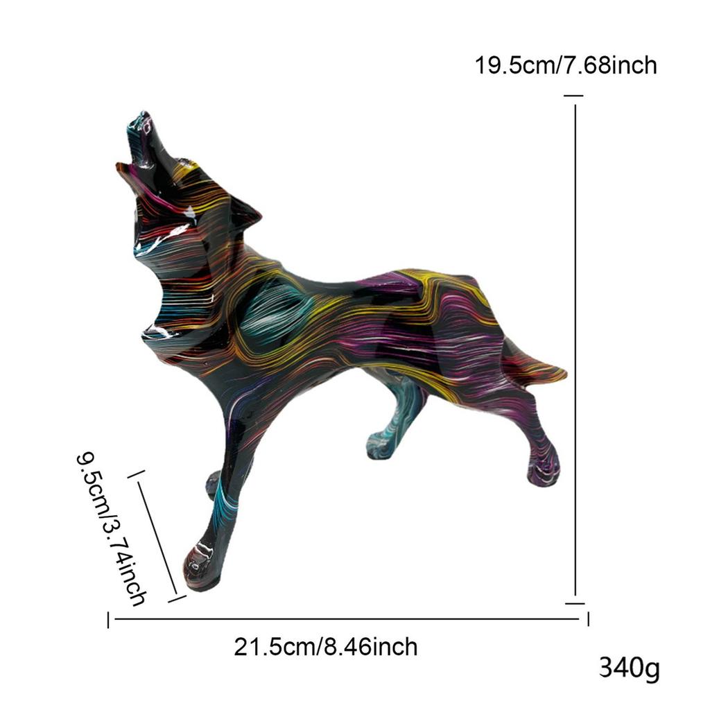 Wolf Statue Collecting Wear Resistant Keepsake Vivid Details Desk Ornament Resin Sculpture for Patio Balcony Office Shelf Indoor