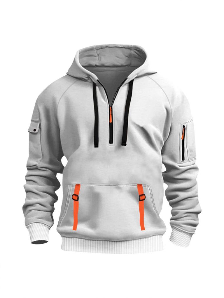 2025 Hot-Selling Men's Sporty Hoodie Set with Arm Pocket and Zipper