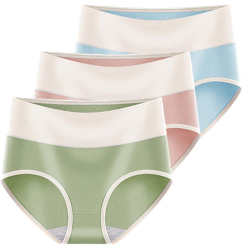 3 Pieces Women Briefs Cotton Underwear Female Middle Waist Undies Breathable Multicolor Panties L XL 2XL