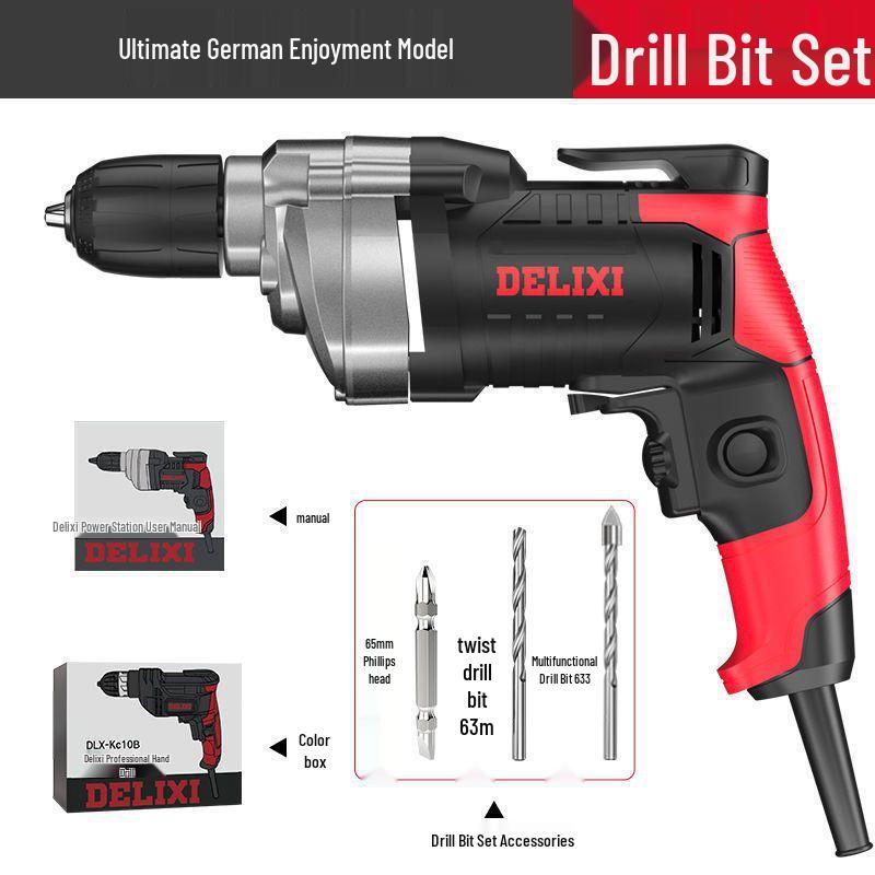 Delixi Handheld 220V Multi-Function Electric Drill and Screwdriver