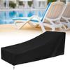 Outdoor Waterproof Folding Chaise Lounge Chair Cover Anti rust(210D outer black&inner silver)